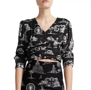 MajeLetilla Printed Cropped Top